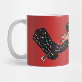 Black Cancer Ribbon Boot Mug